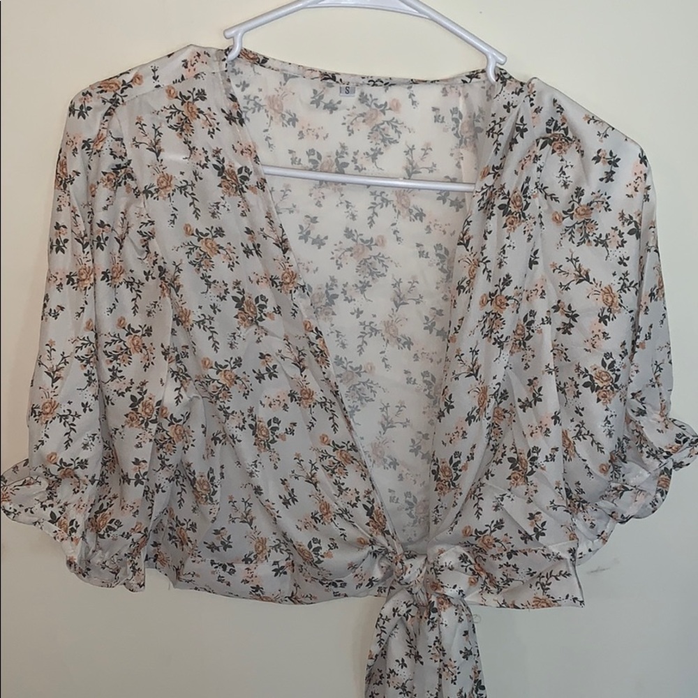 Floral wrap crop top